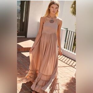 Free People Endless Summer Extratropical Maxi Dress Size Small Taupe